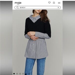 Maje striped shirt sweater